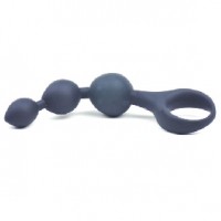 Black Silicone Anal Triball Beaded Butt Plug